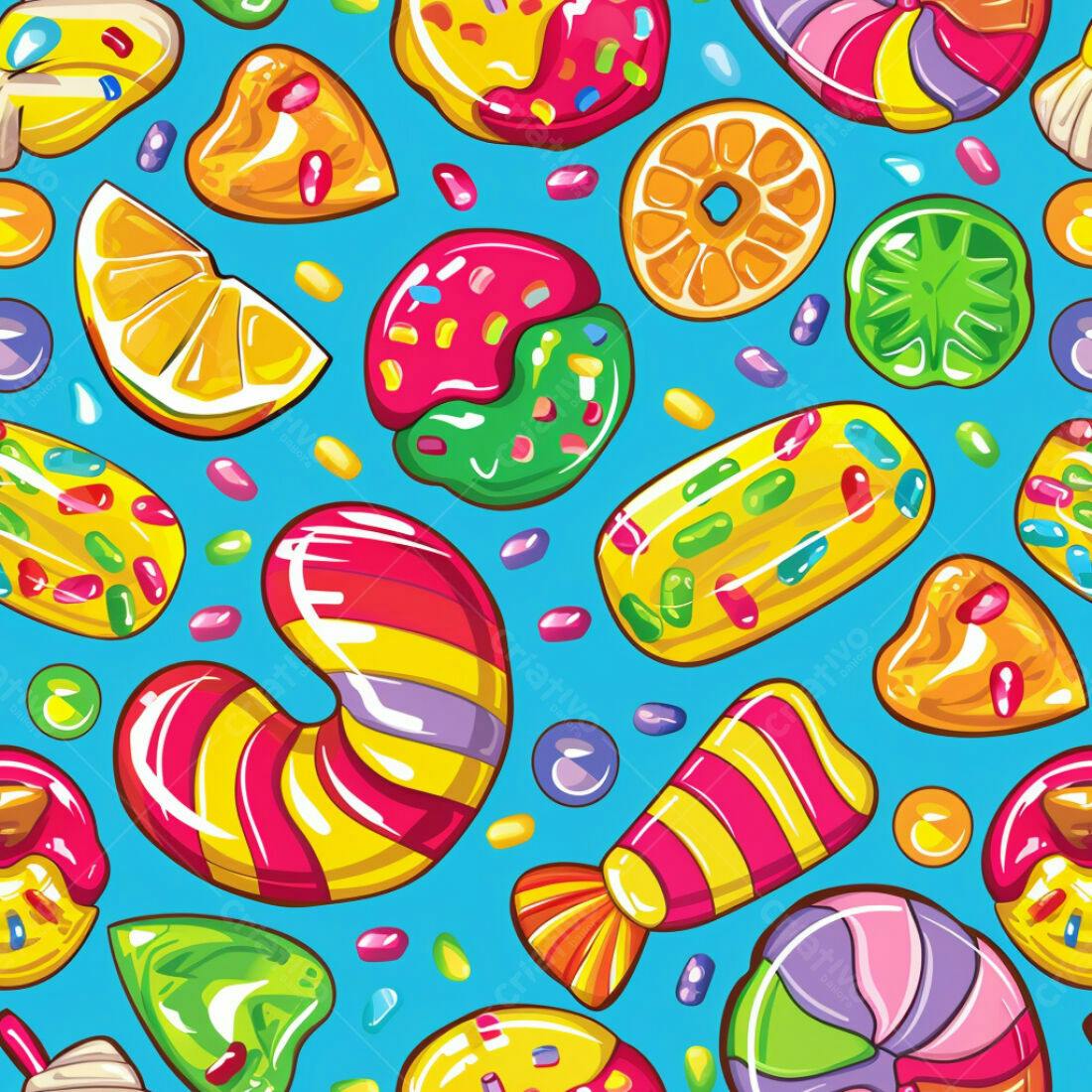 Textura Doces Coloridos para Fundo