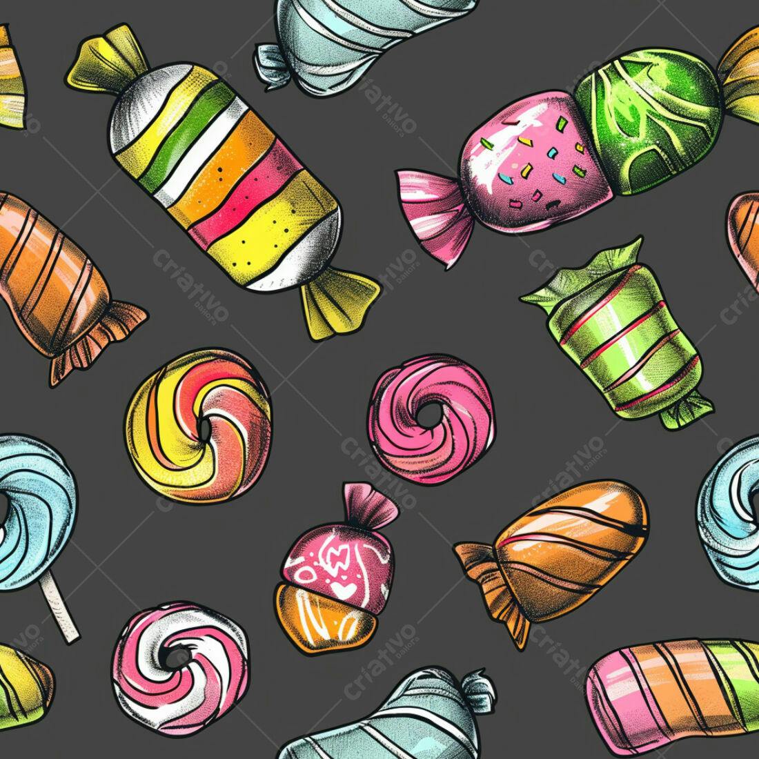 Textura Doces Coloridos para Fundo