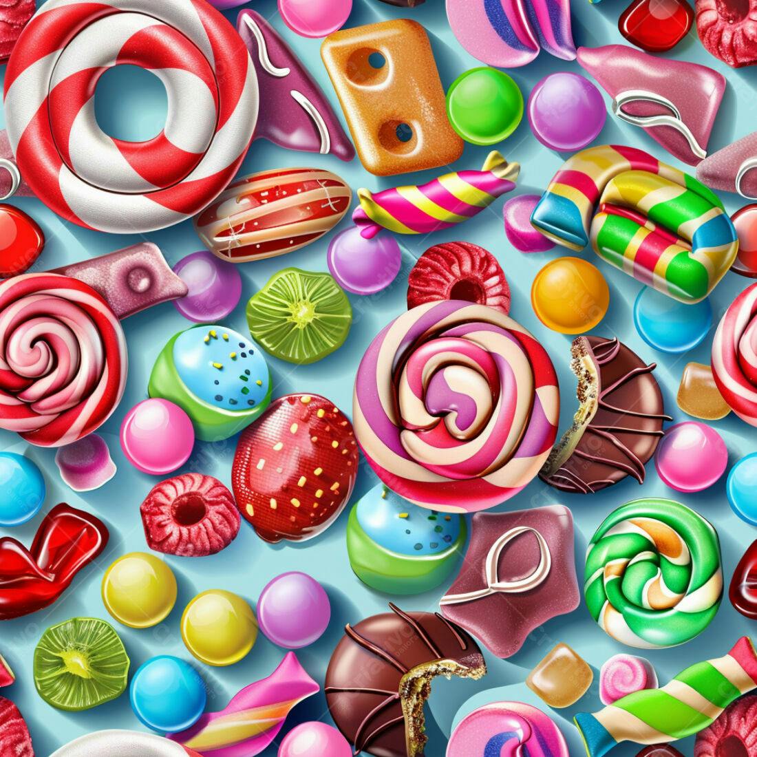 Textura Doces Coloridos para Fundo de Jogo