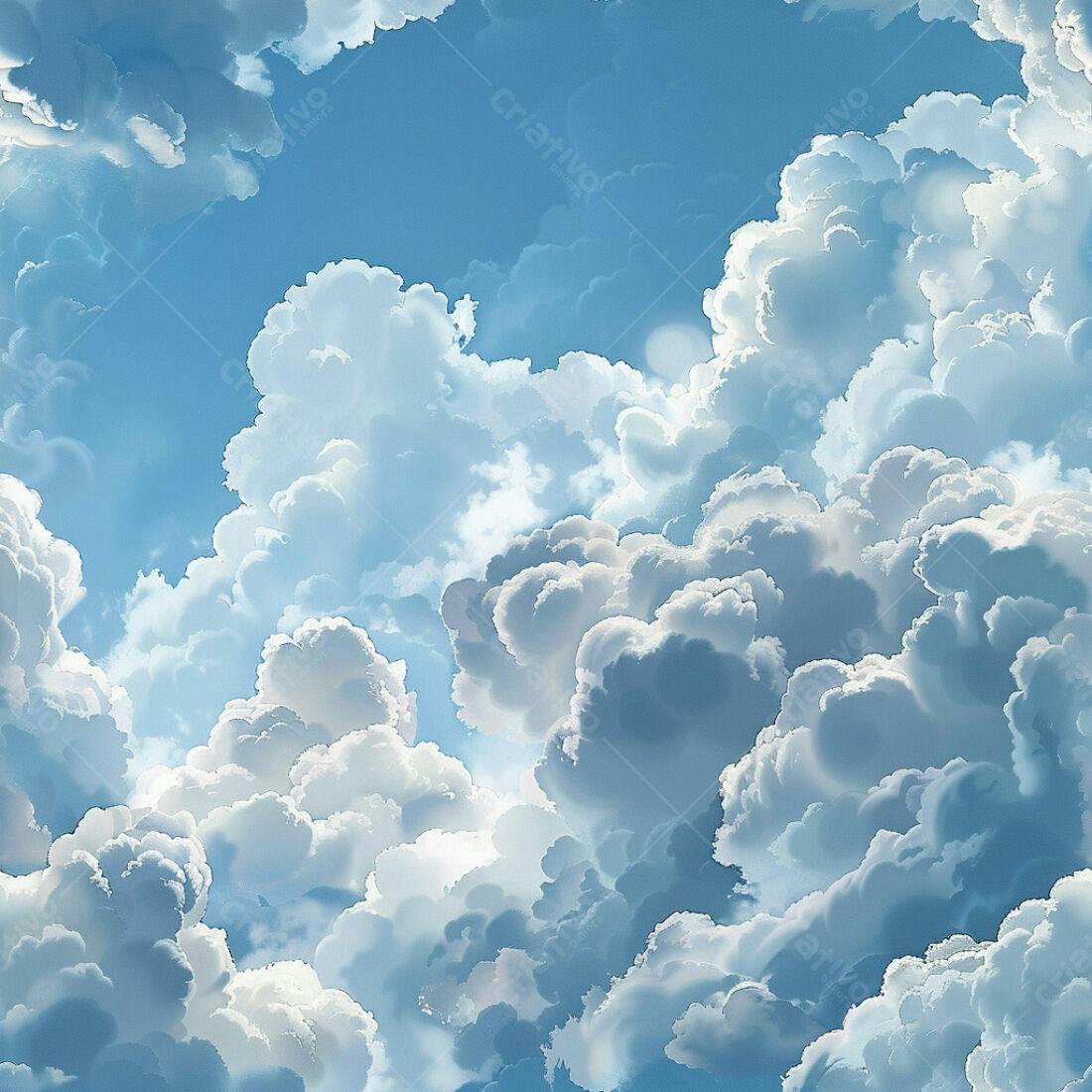 Textura céu azul com nuvens para fundo