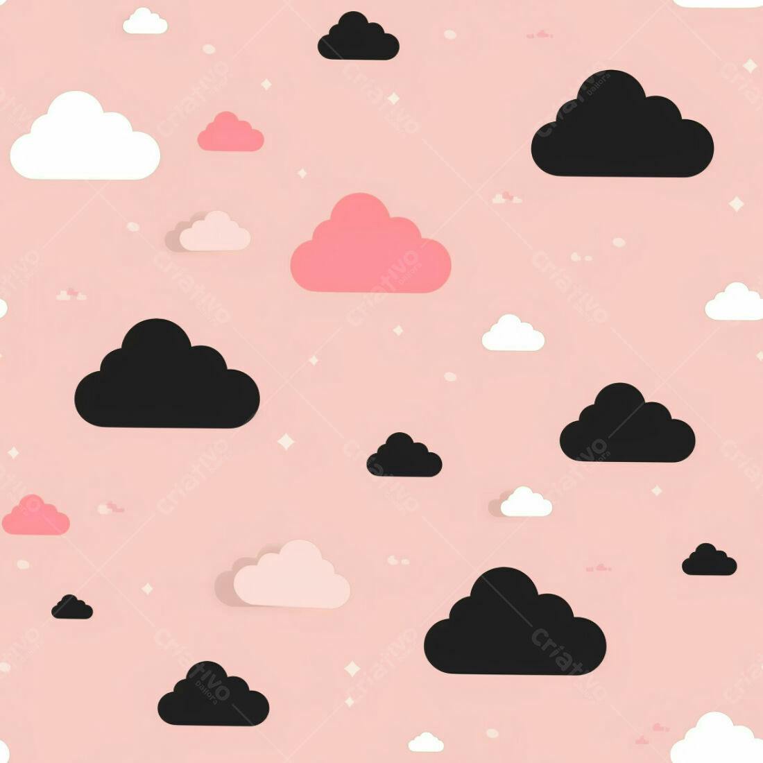 Textura Nuvens Rosa e Pretas para Fundo