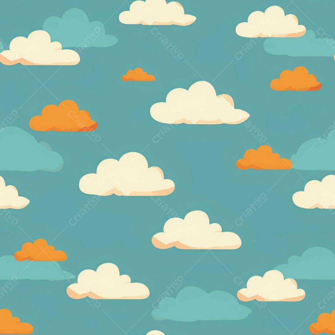Textura Nuvens Cartoon para Fundo