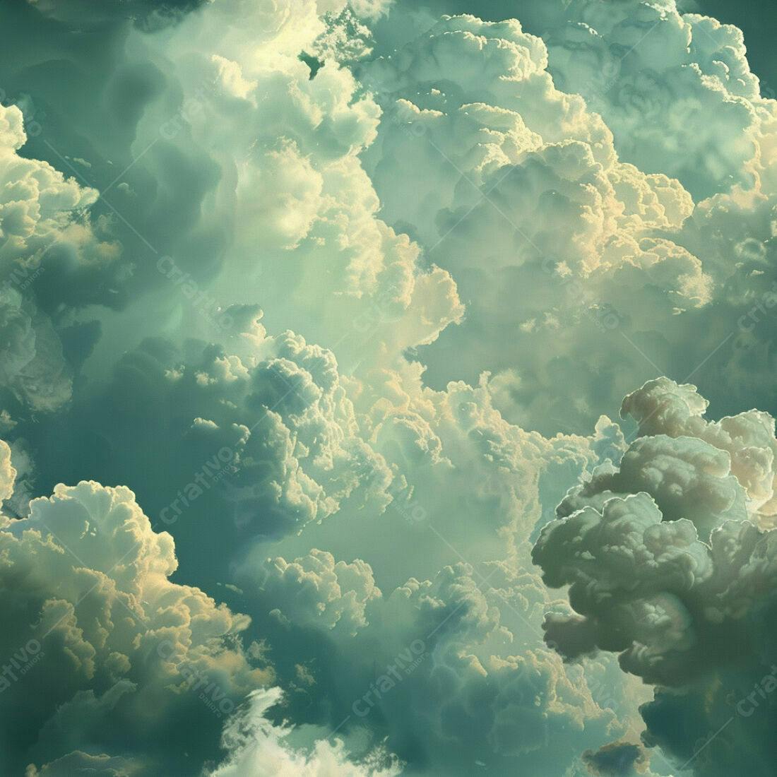 Textura céu nublado verde para fundo