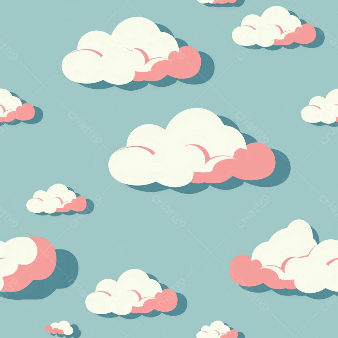 Textura Nuvens Rosa e Branca para Fundo