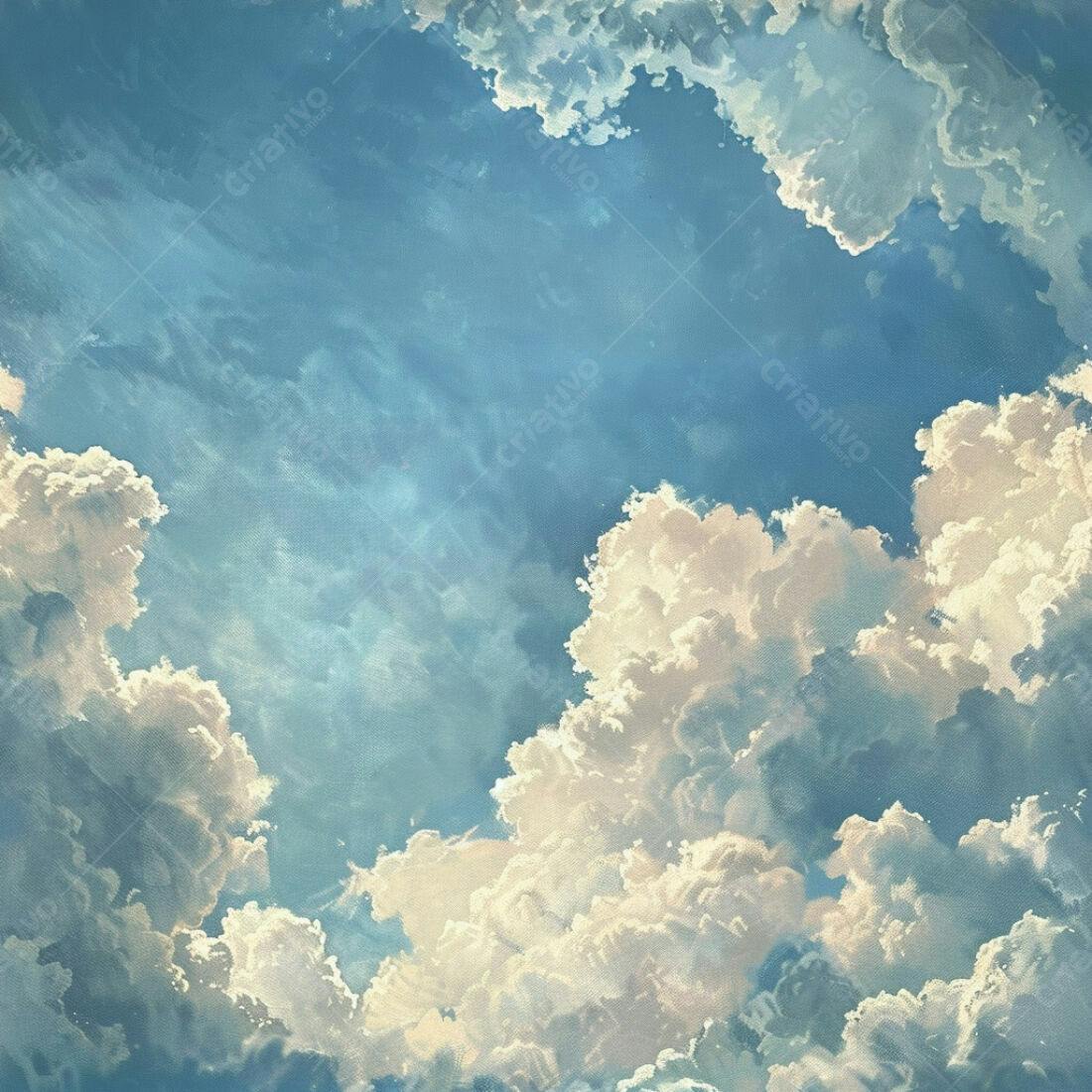 Textura Céu Azul com Nuvens para Fundo