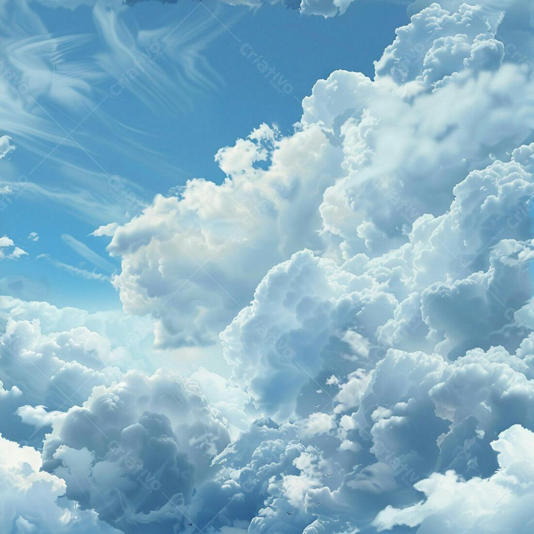 Textura céu azul com nuvens para fundo