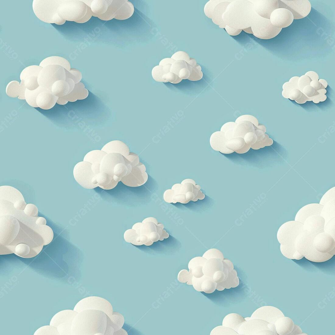 Textura Nuvens Brancas para Fundo Infantil