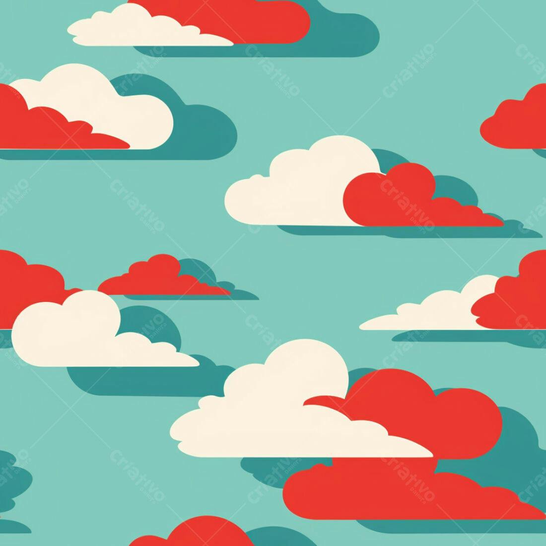 Textura Nuvens Vermelhas e Creme para Fundo