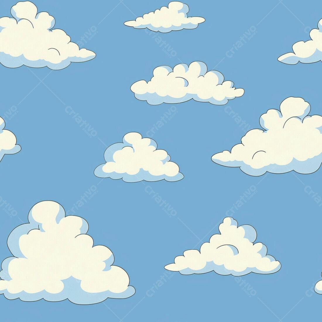 Textura Nuvens Desenhadas para Fundo