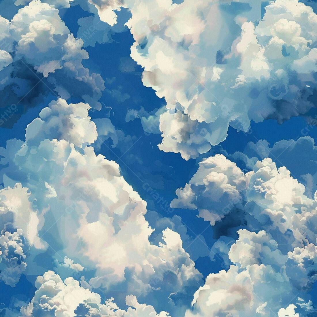 Textura Céu Azul com Nuvens para Fundo