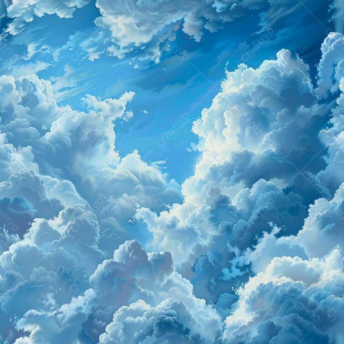 Textura Céu Azul com Nuvens para Fundo