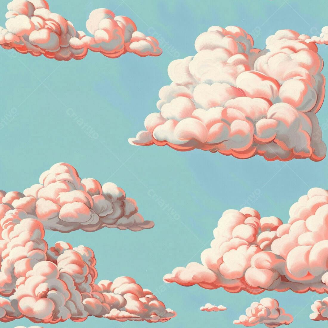 Textura Nuvens Rosa Pastel para Fundo