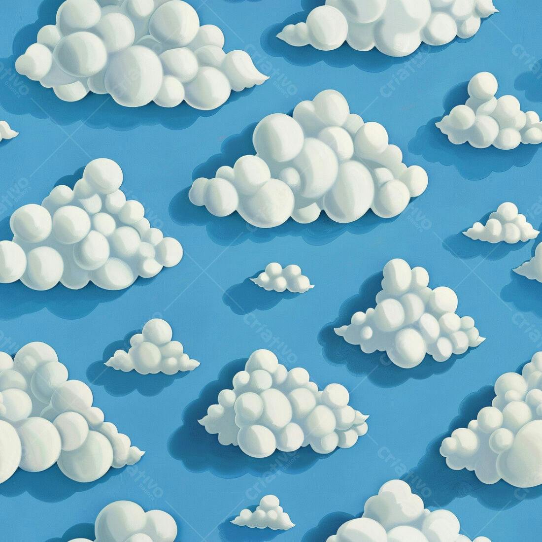 Textura Nuvens Brancas para Fundo Infantil