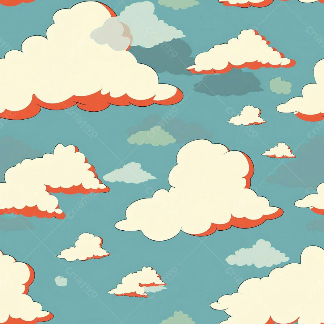 Textura céu com nuvens para fundo retrô