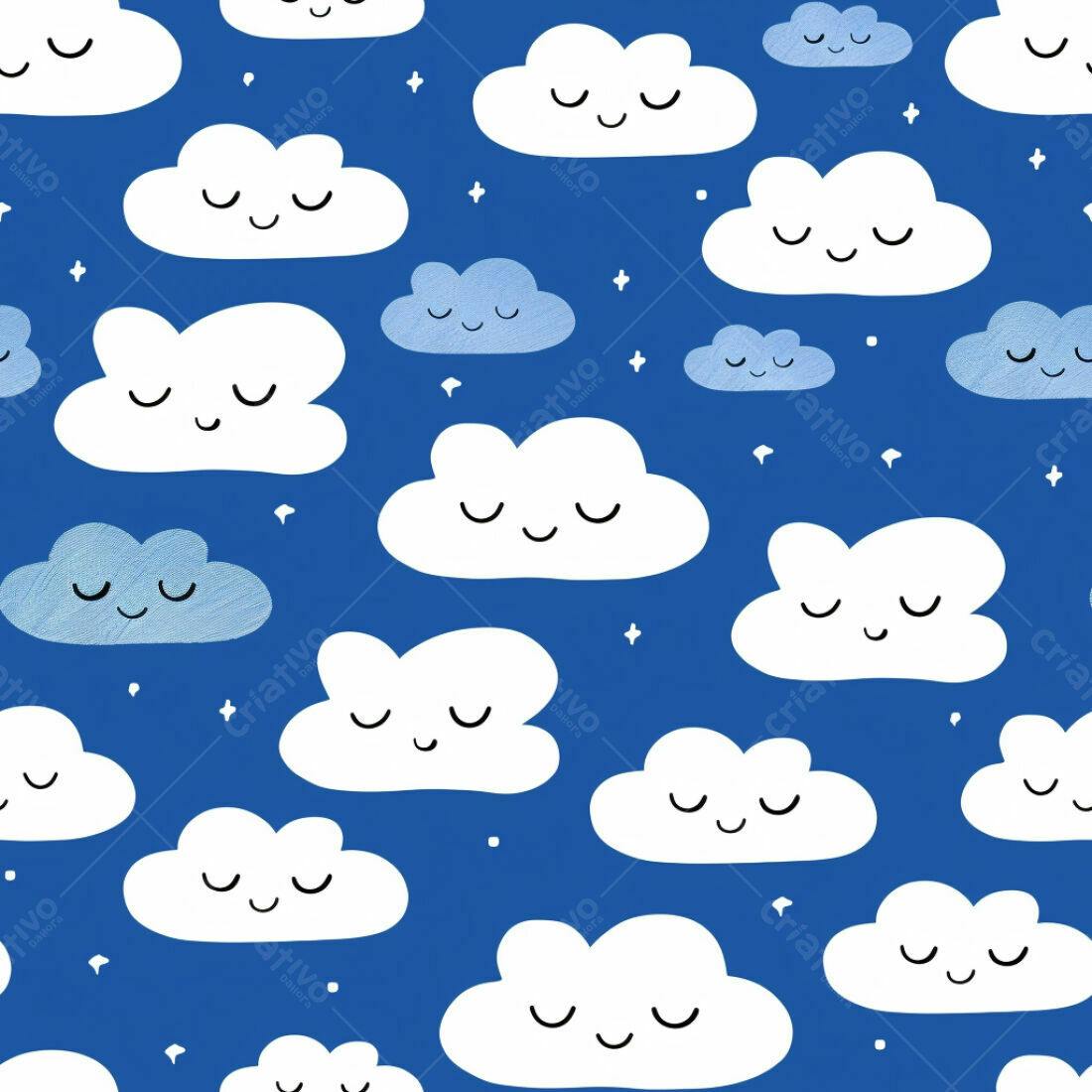 Textura Nuvens fofas azul para fundo infantil