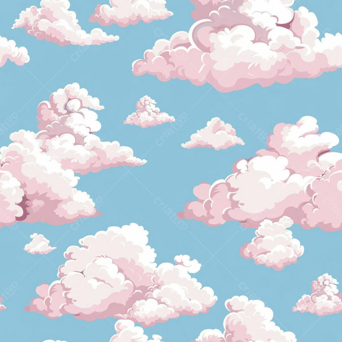 Textura Nuvens Rosa Pastel para Fundo