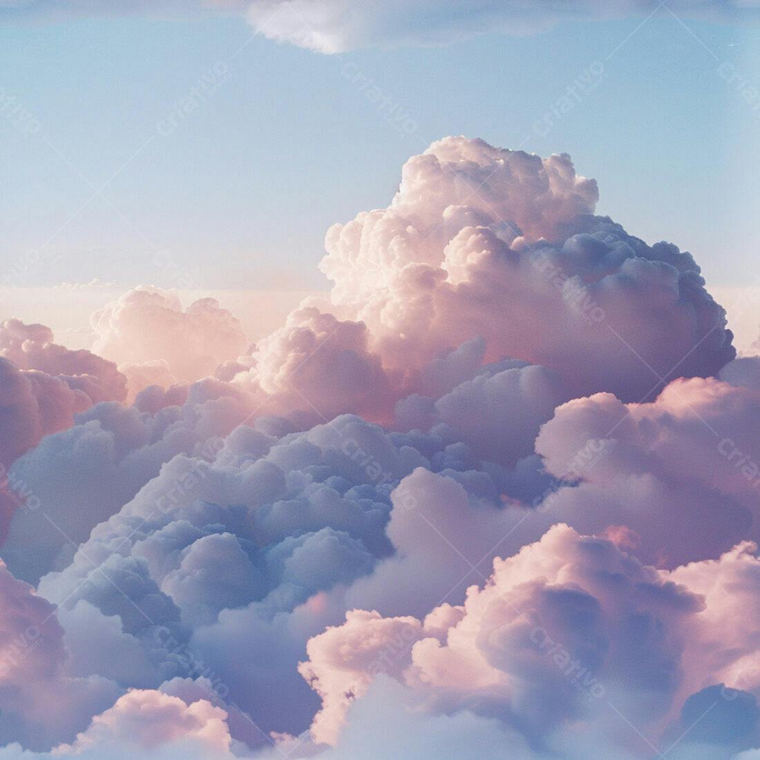 Textura Céu Nuvens Rosa para Fundo