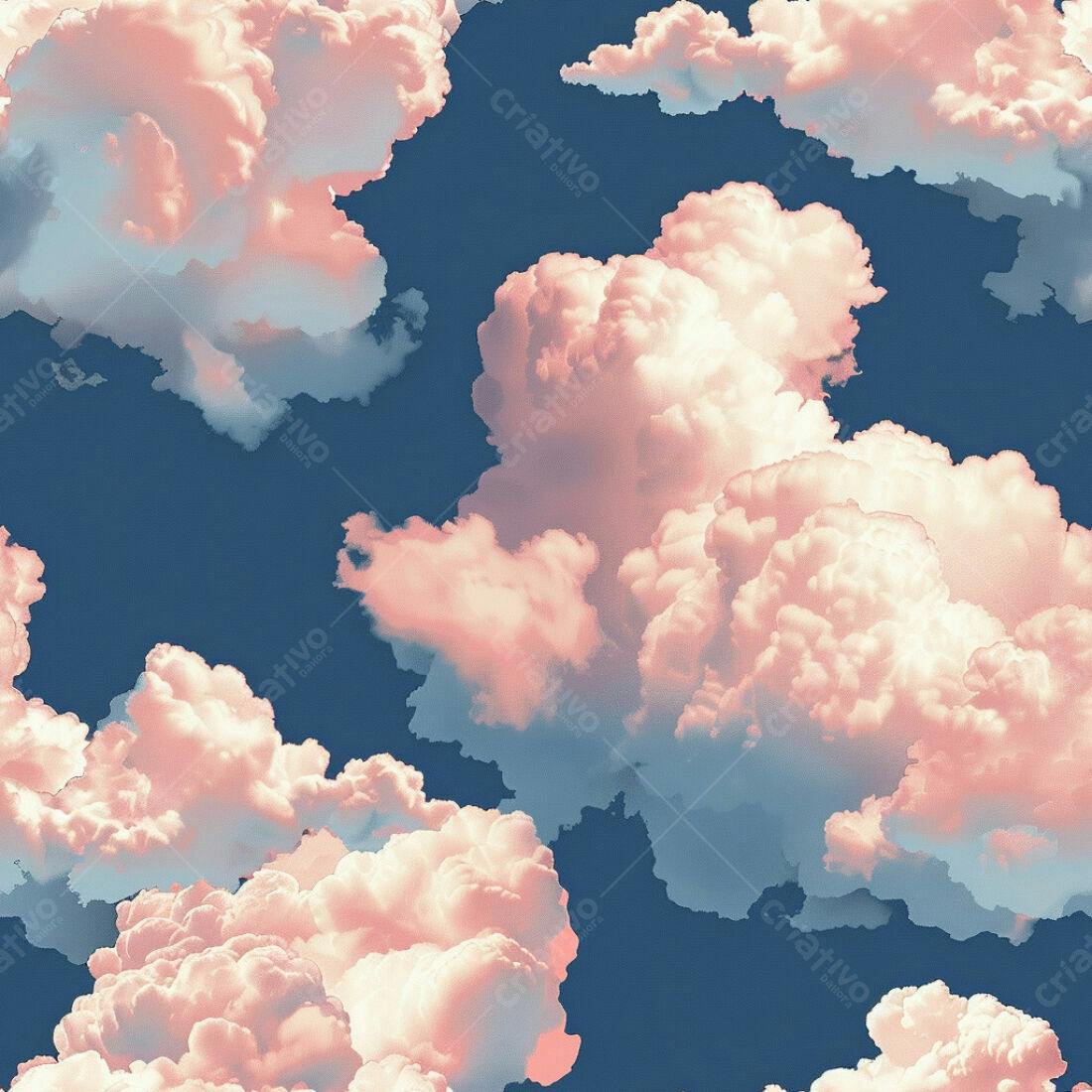 Textura Nuvens Rosa para Fundo