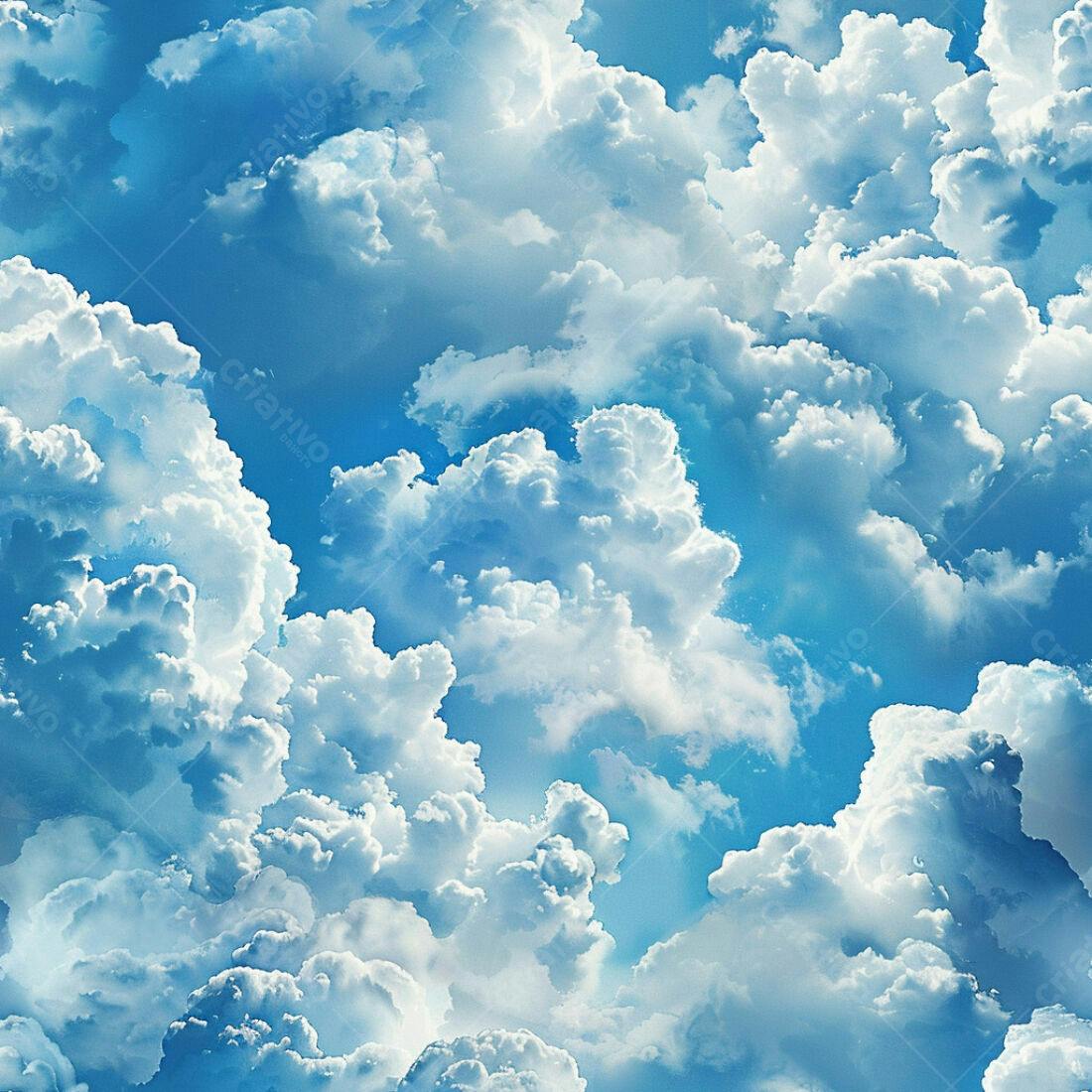 Textura Céu Azul com Nuvens para Fundo
