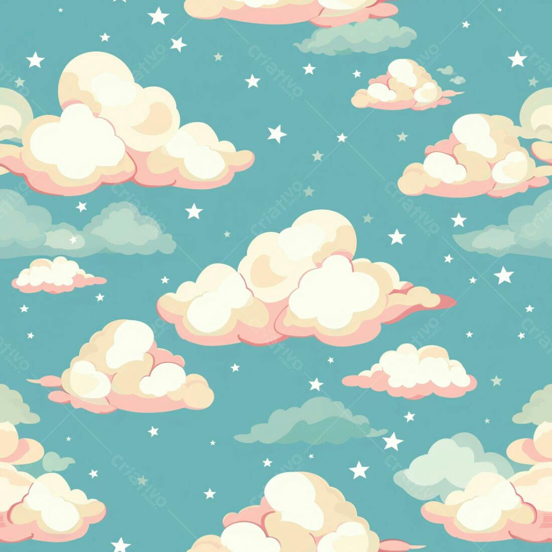 Textura Céu com Nuvens e Estrelas para Fundo