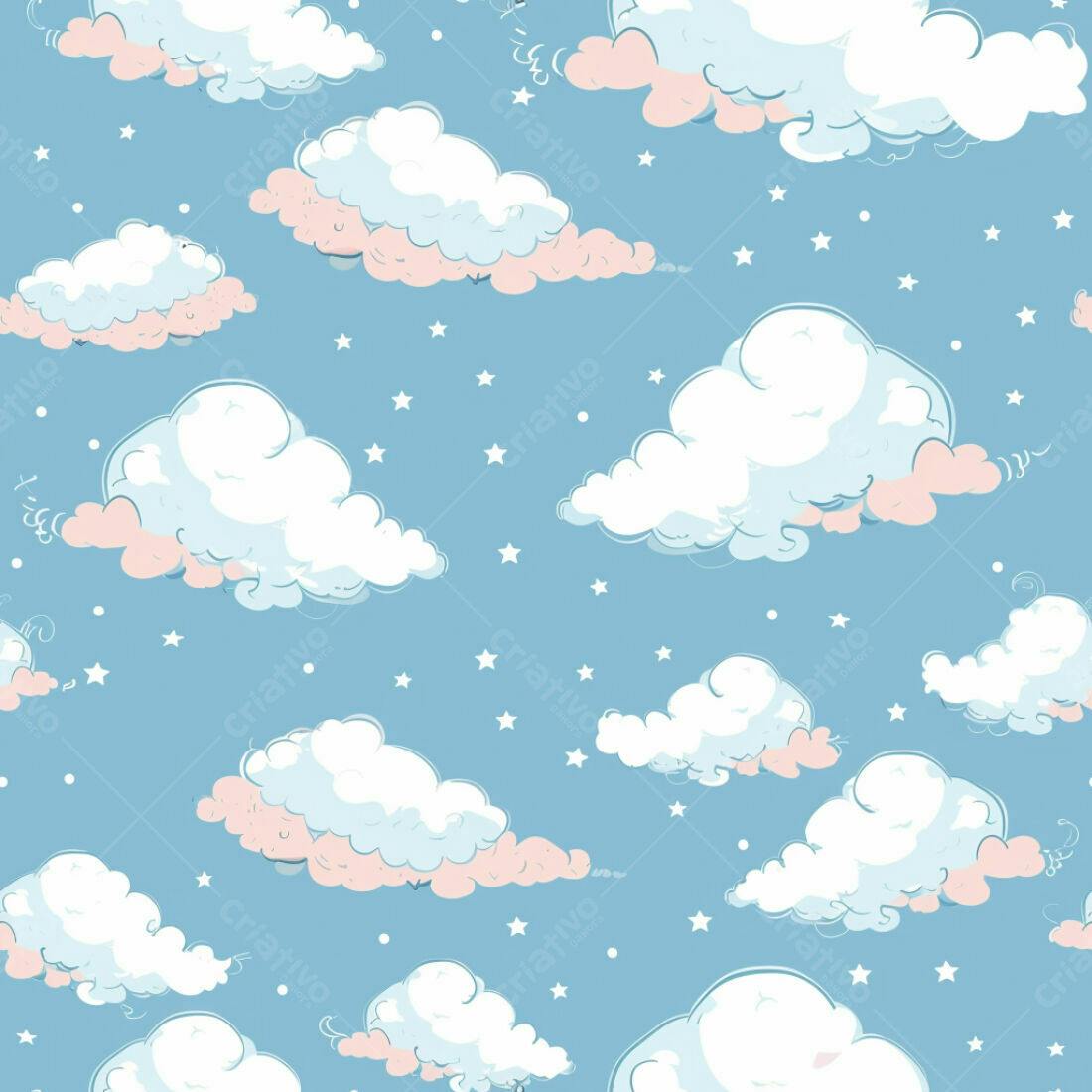 Textura céu com nuvens e estrelas para papel de parede
