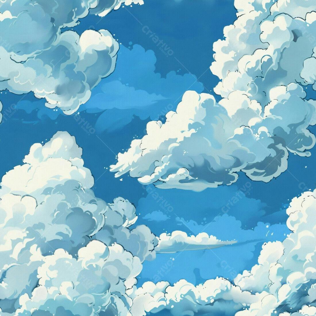 Textura céu azul com nuvens para fundo