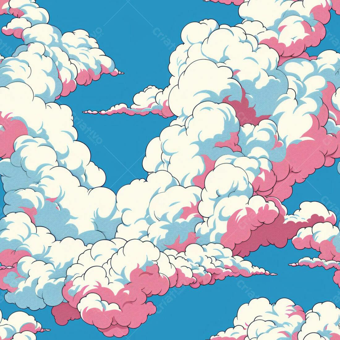 Textura Nuvens Rosa e Branca para Fundo