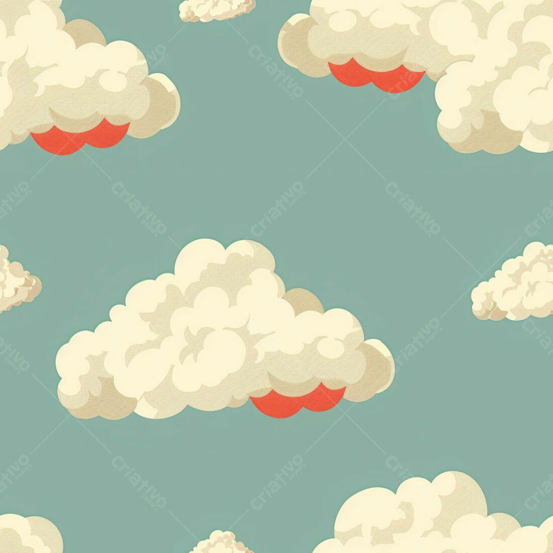 Textura Nuvem Retro para Fundo
