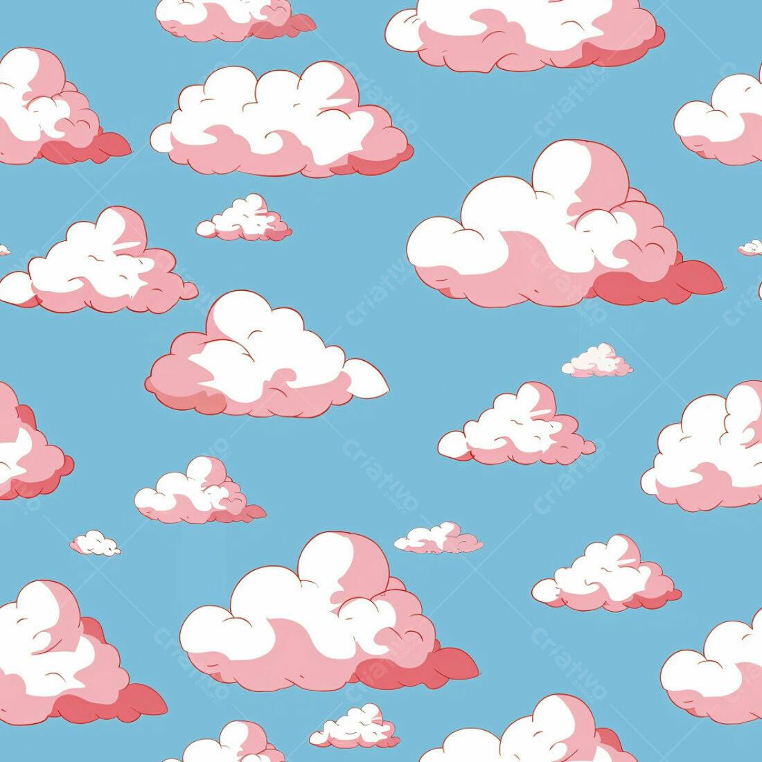 Textura Nuvens Rosa para Fundo Infantil