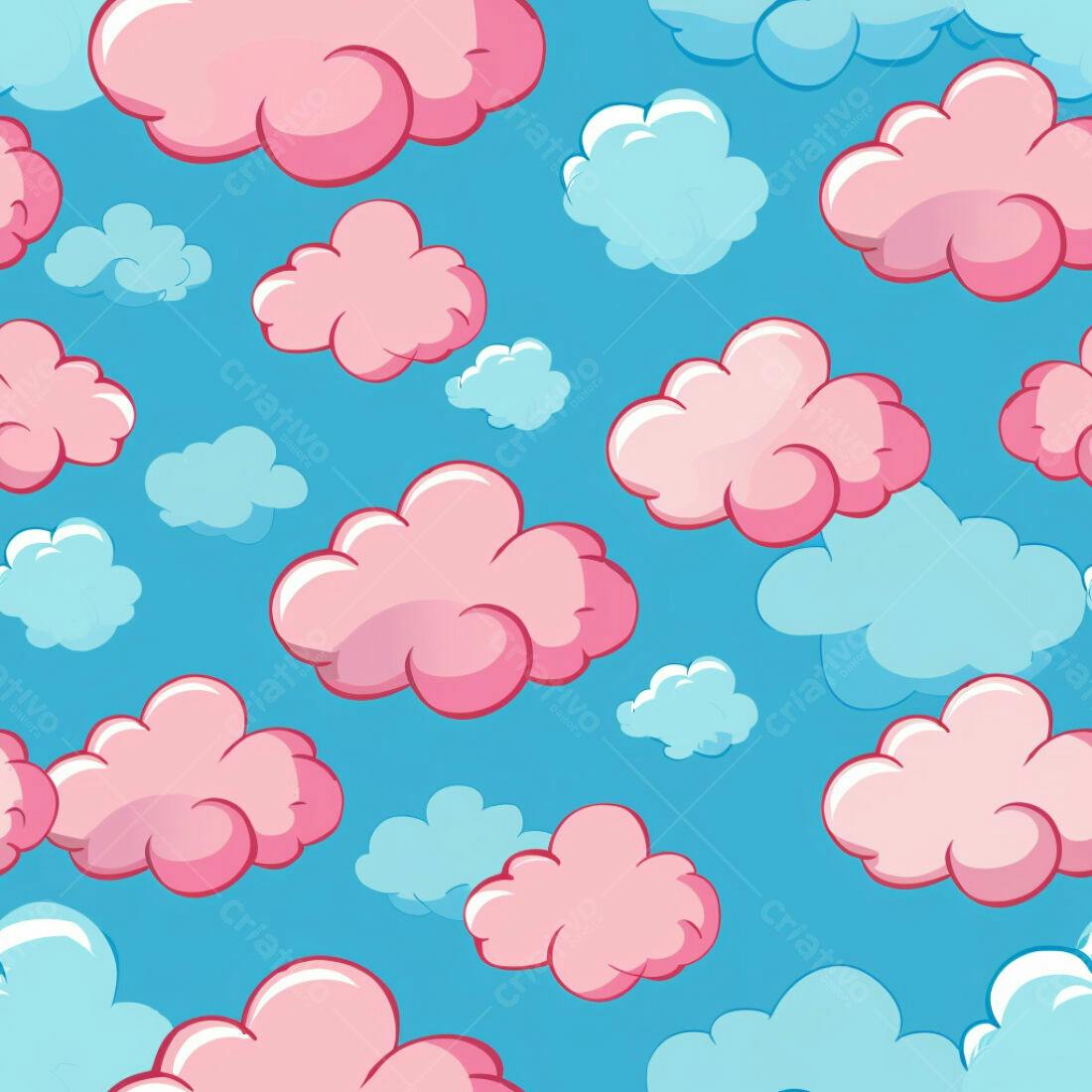 Textura Nuvens Rosa e Azul para Fundo
