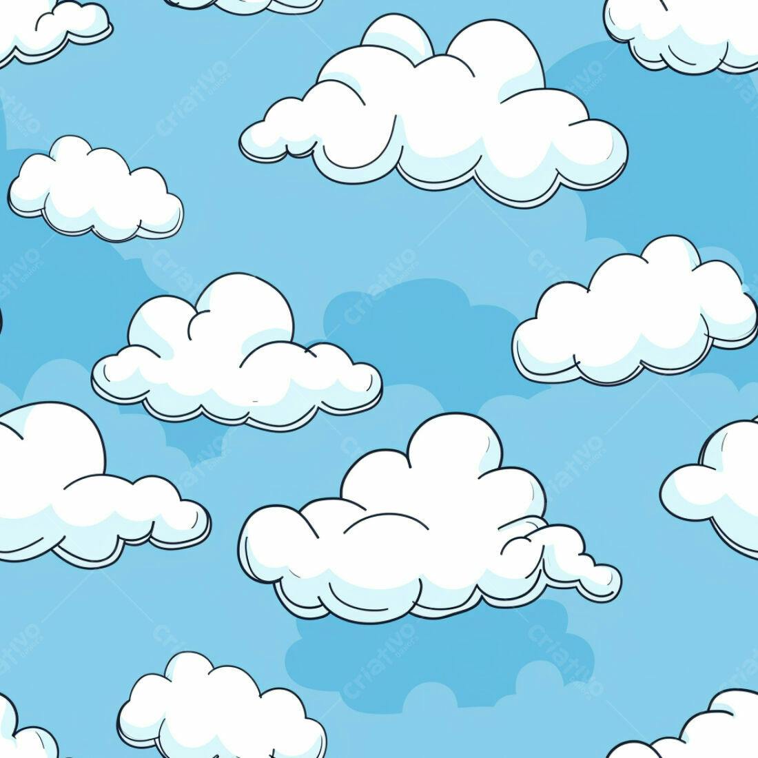 Textura Nuvens Desenhadas para Fundo