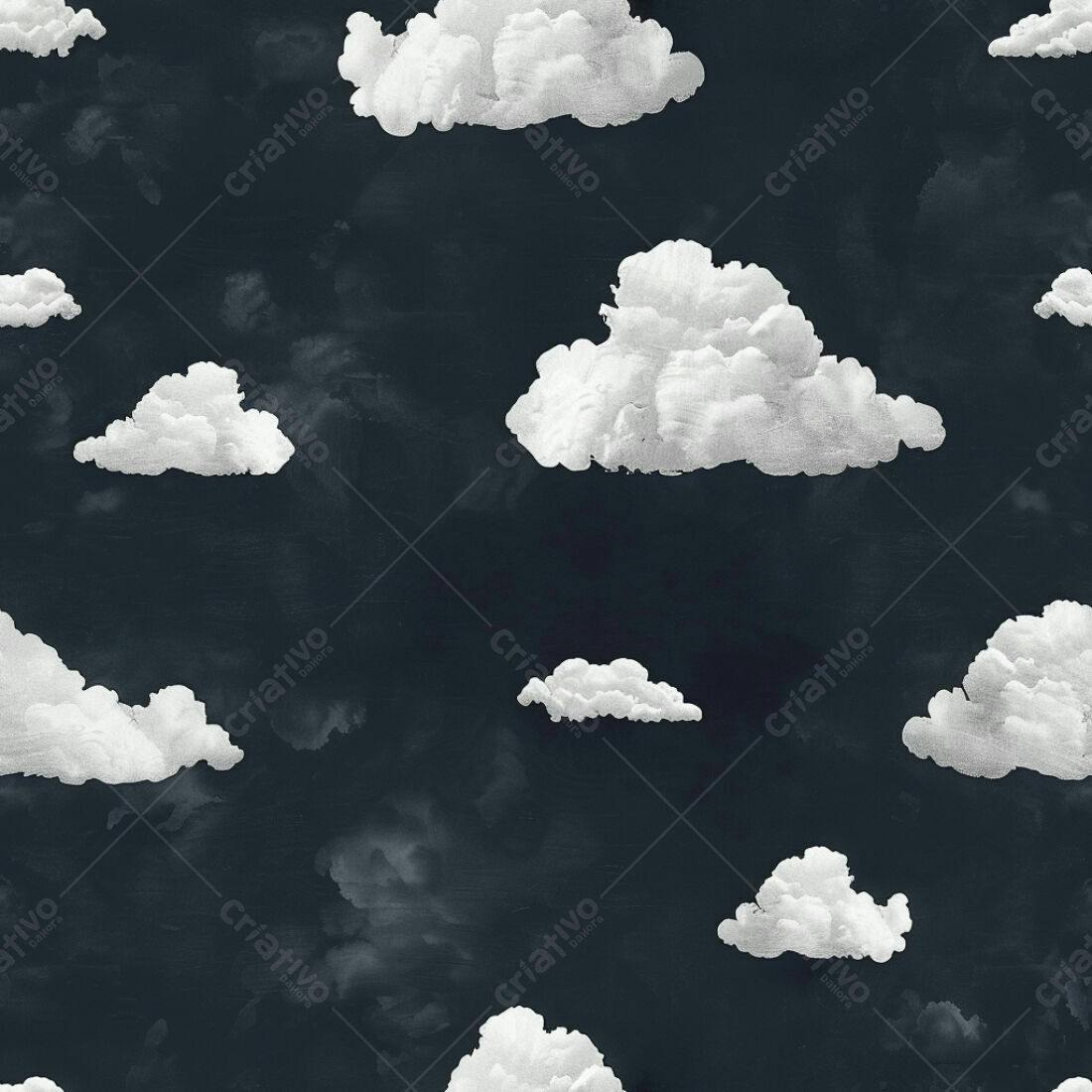 Textura Nuvens Brancas em Fundo Escuro para Papel de Parede