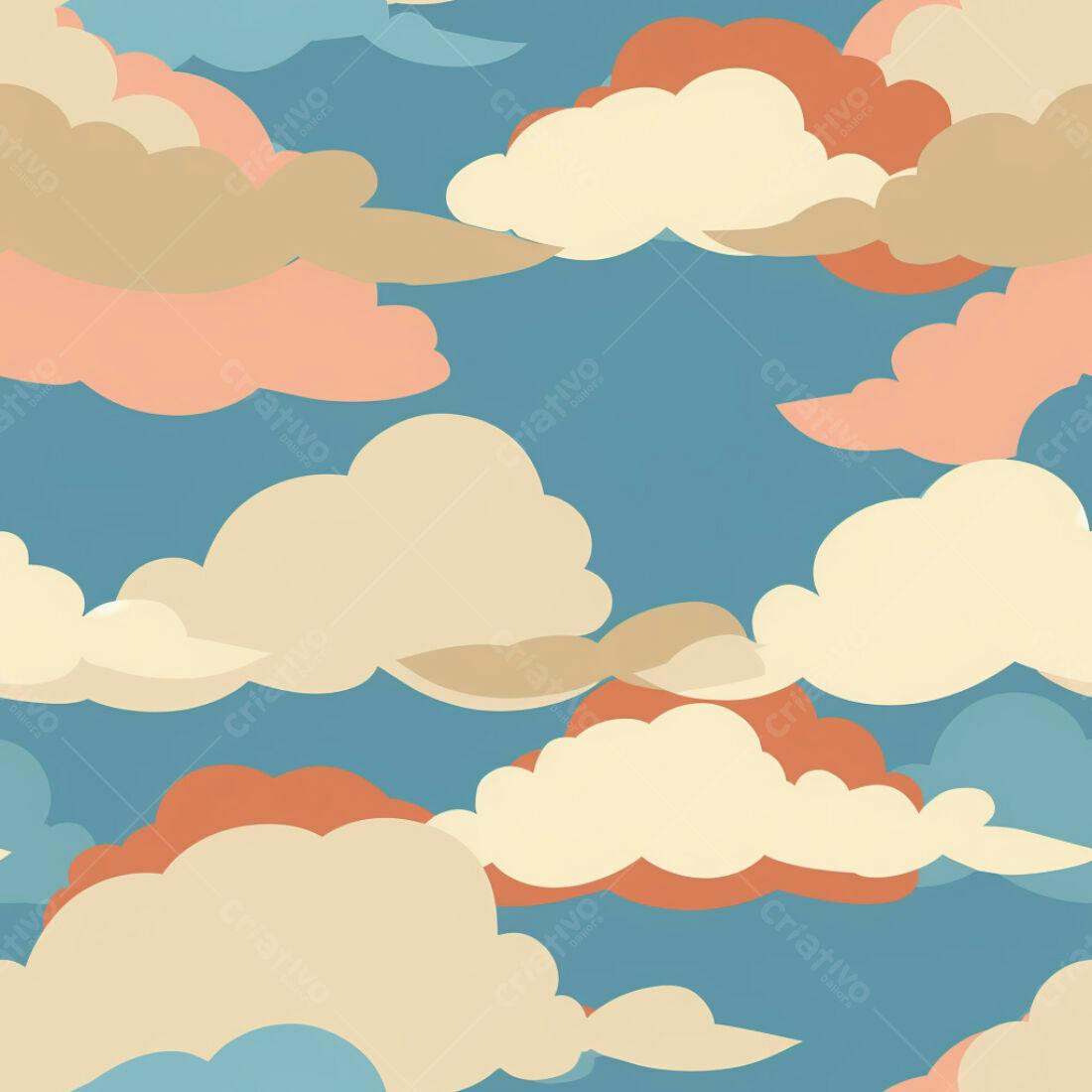 Textura céu com nuvens pastel para fundo