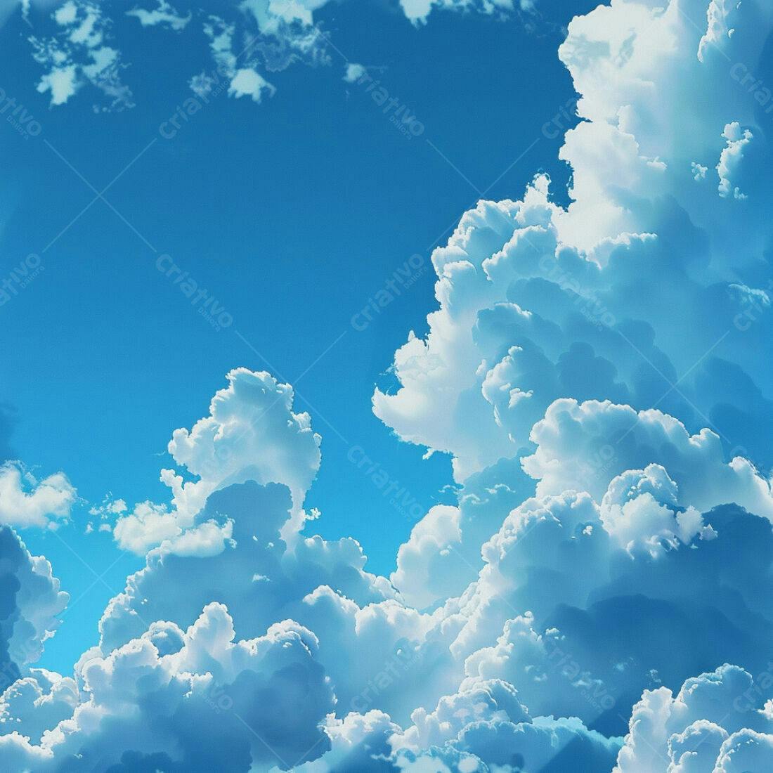 Textura Céu Azul com Nuvens para Fundo