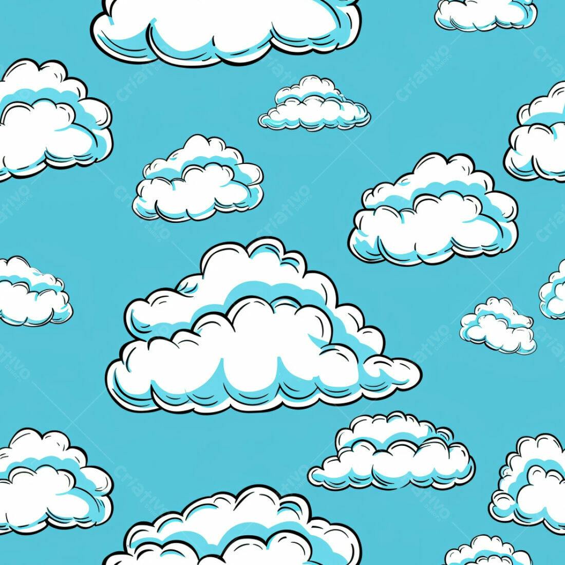 Textura Nuvens Cartoon para Fundo