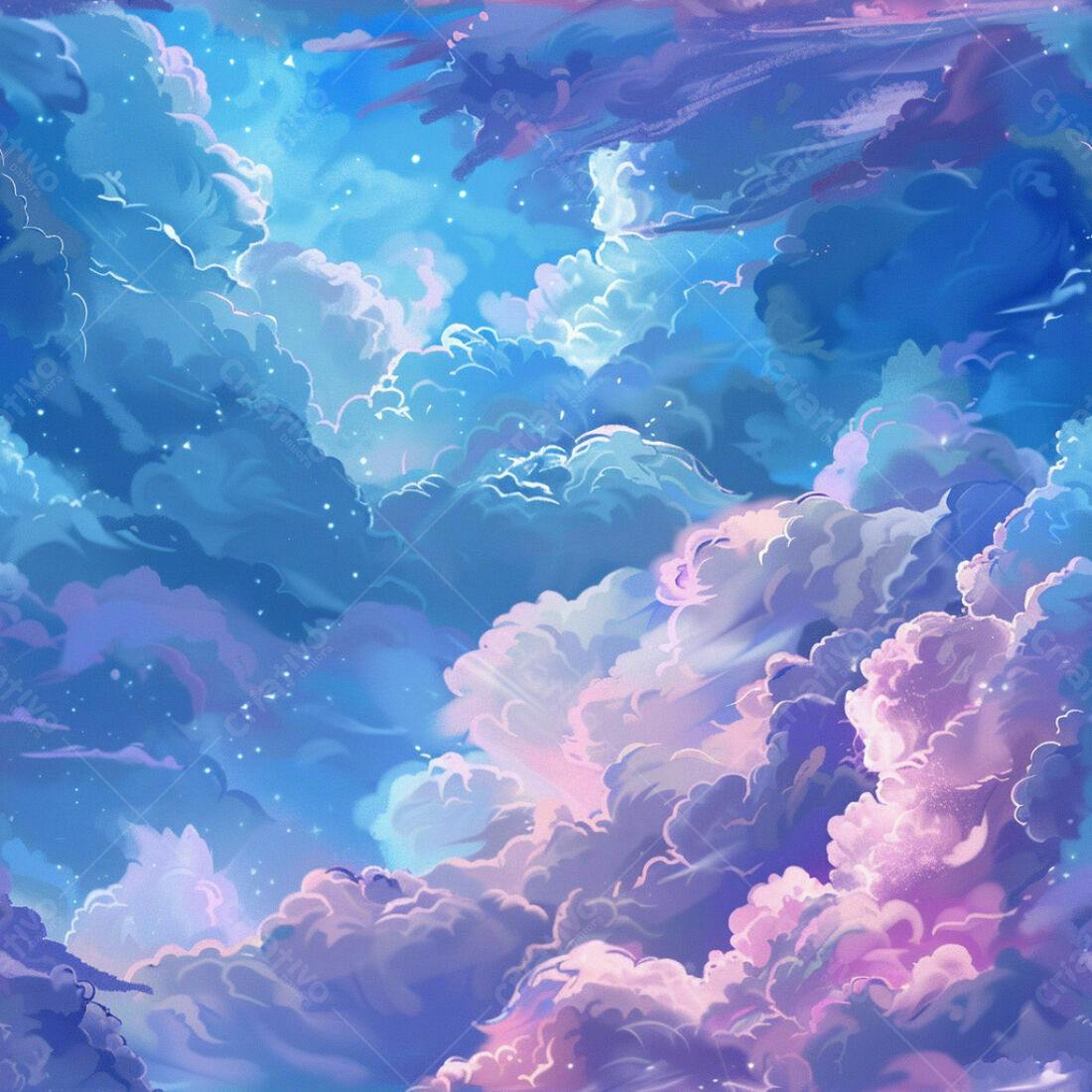 Textura céu noturno com nuvens para fundo