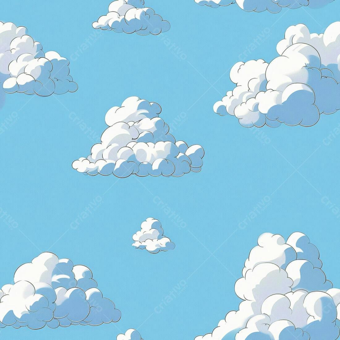 Textura Nuvens Brancas para Fundo Infantil