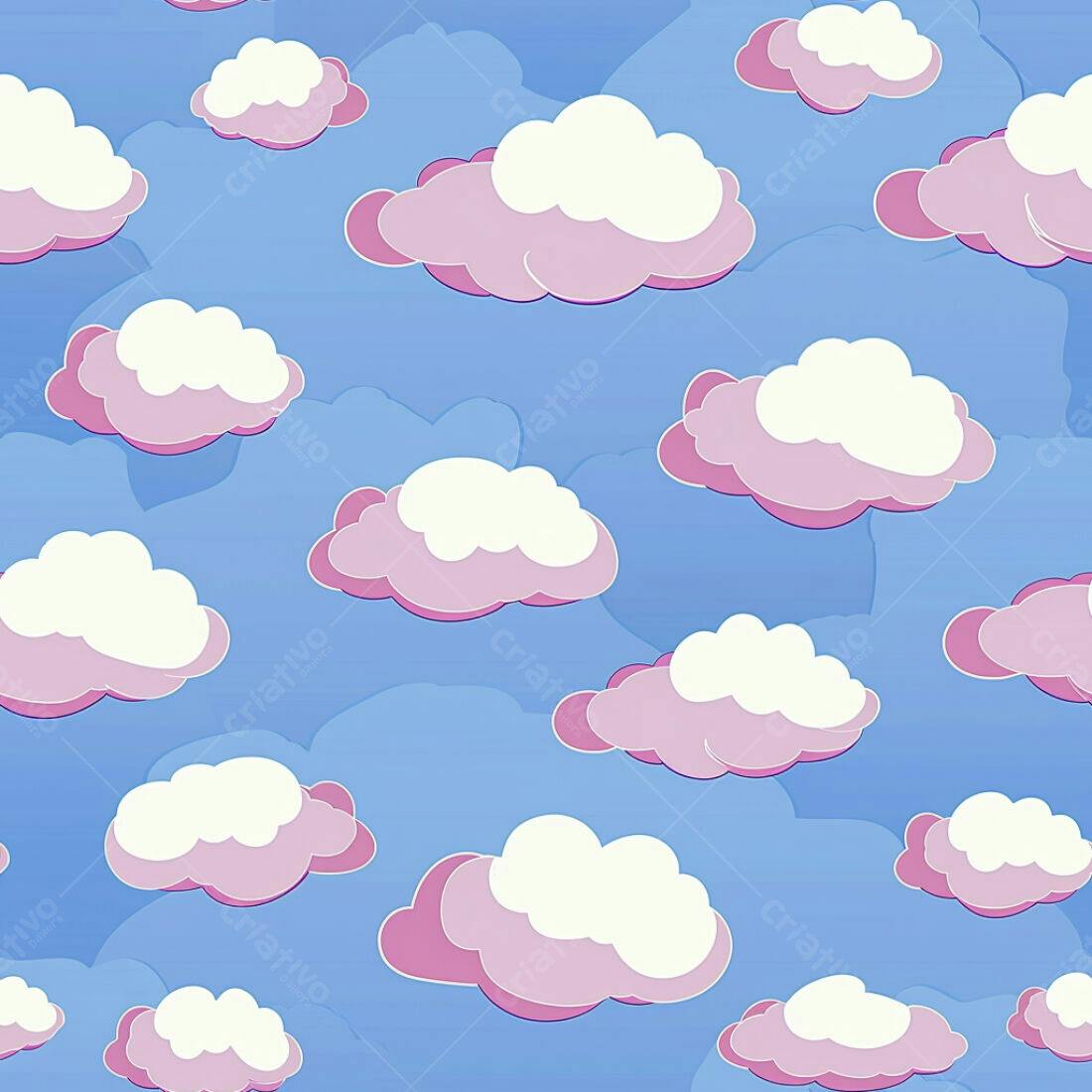 Textura Nuvens Rosa e Azul para Fundo