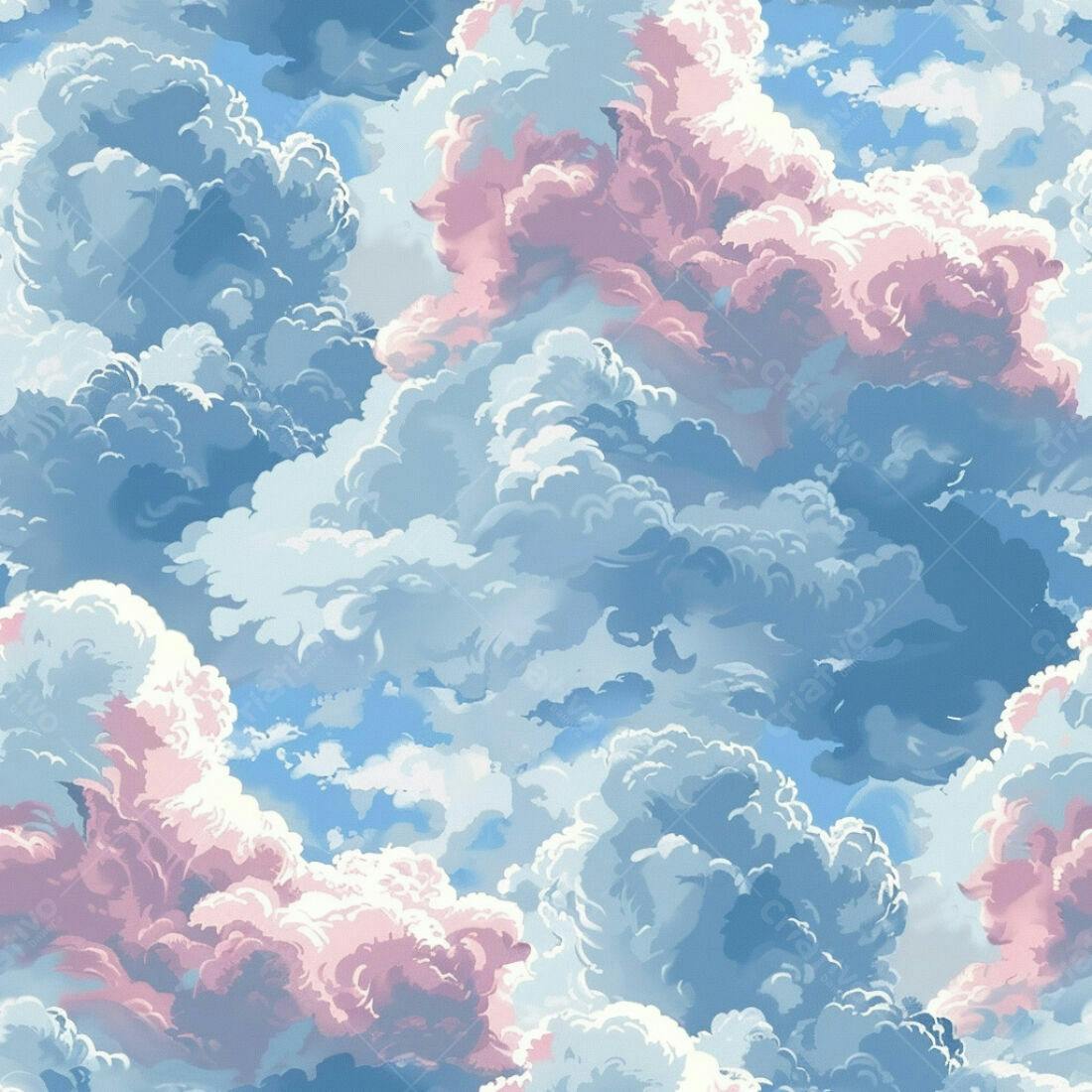 Textura Céu Nuvens Pastel para Fundo