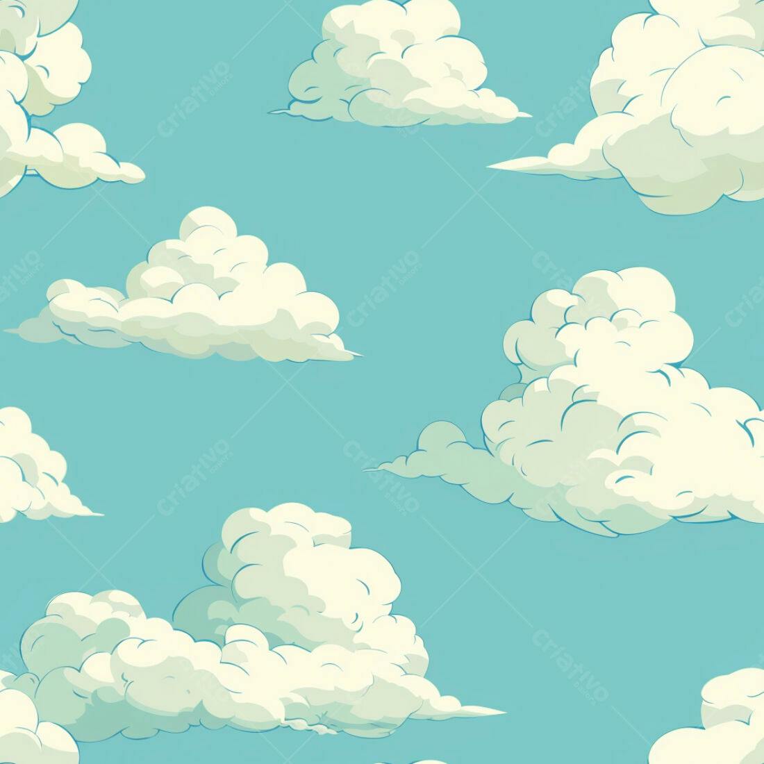 Textura Nuvem Cartoon para Fundo