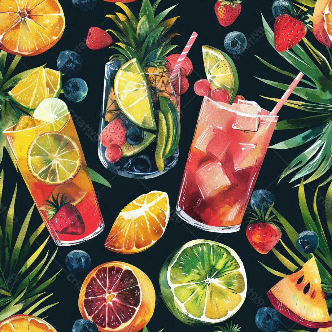 Textura Bebidas Tropicais para Fundo