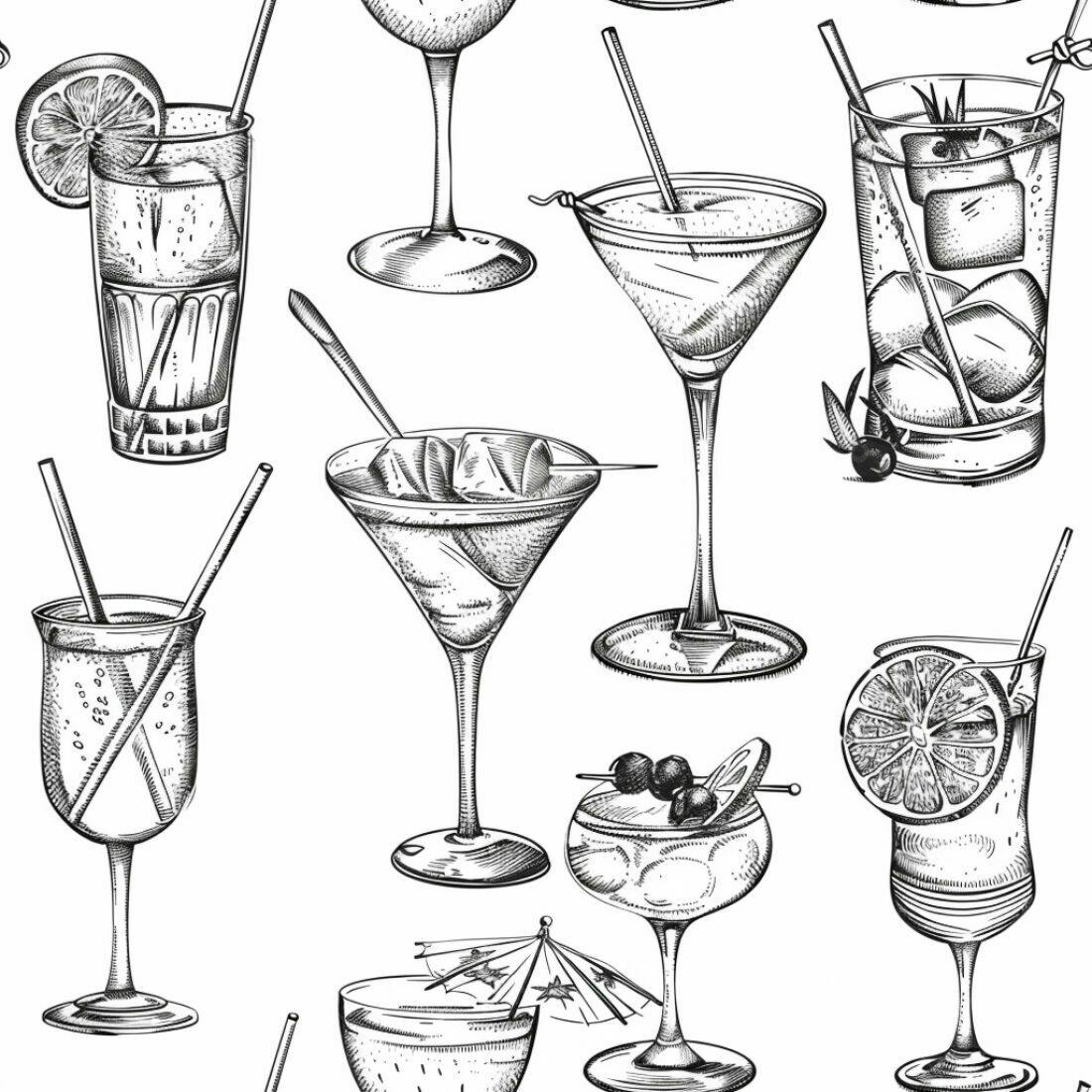 Textura Bebidas Desenhadas para Fundo