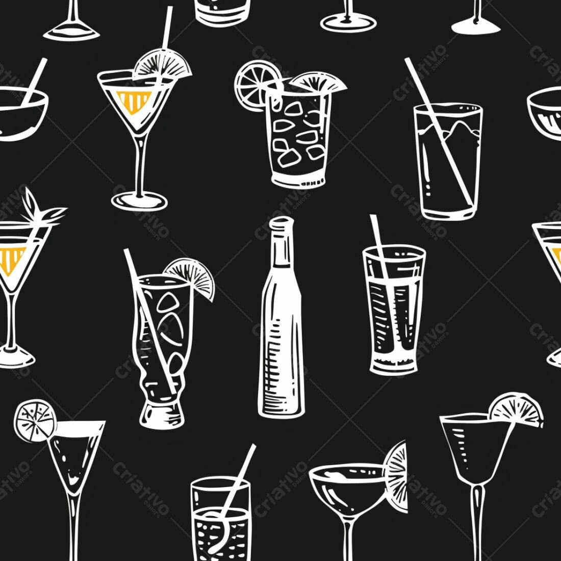 Textura Padrão Bebidas para Fundo
