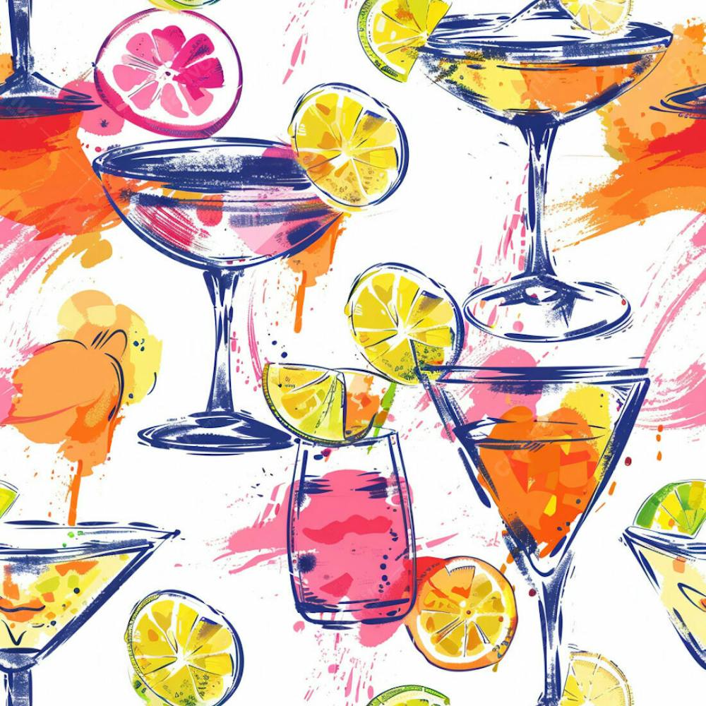Cocktail pattern high resolution design asset - [download] 125287 ...
