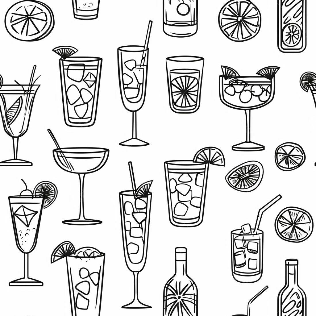 Textura Bebidas Desenhadas para Fundo