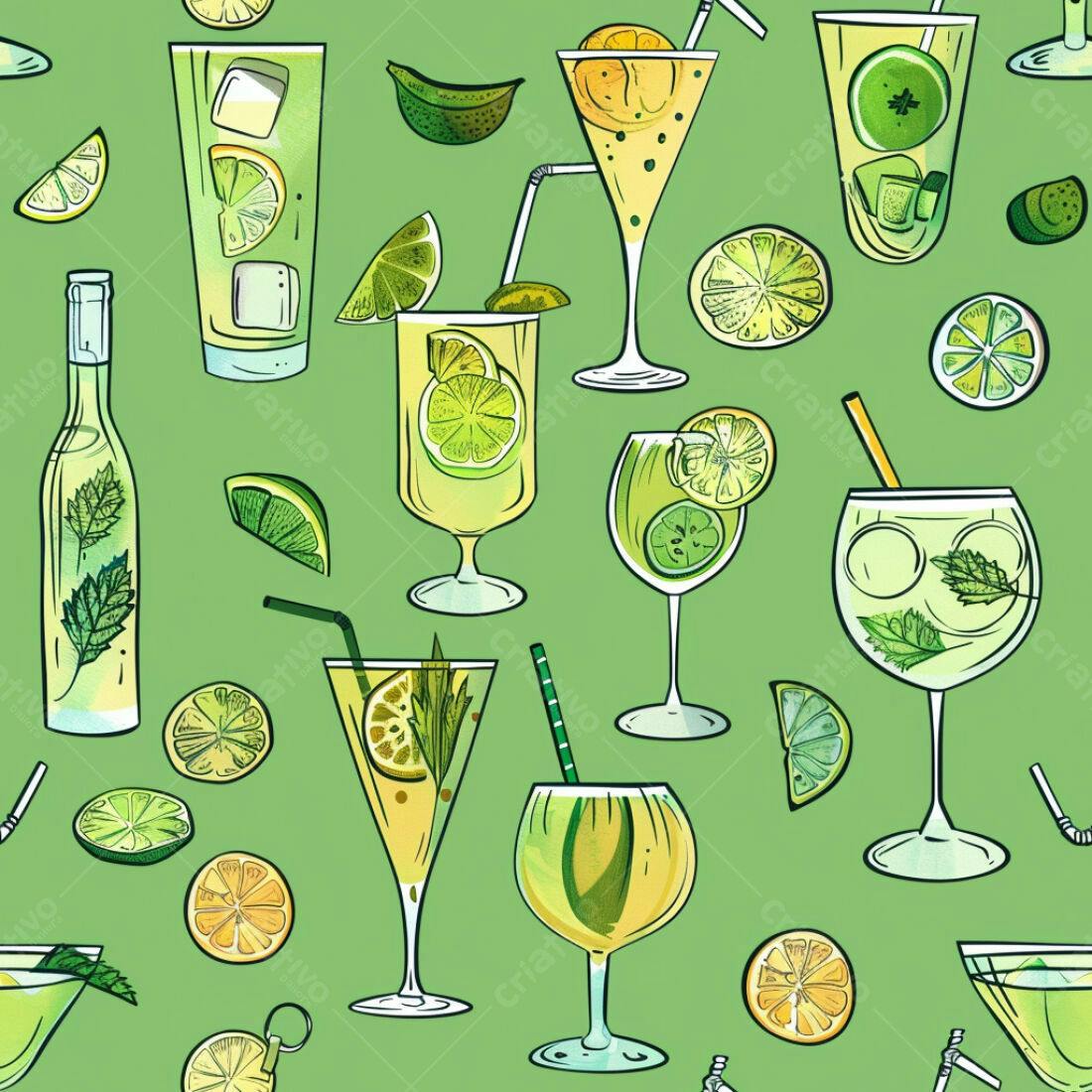 Textura Bebidas Verdes para Fundo