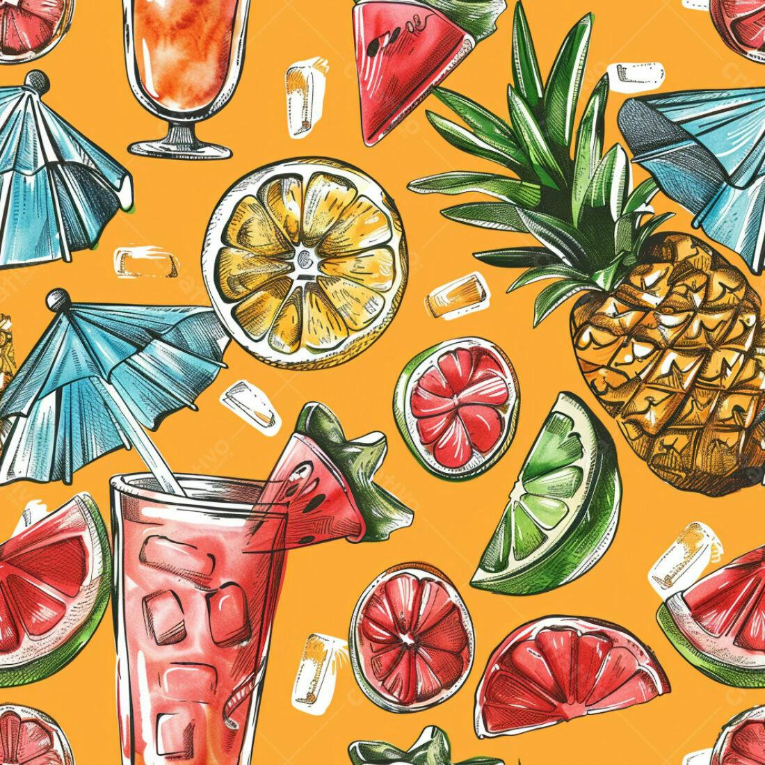 Textura Frutas Tropicais para Fundo