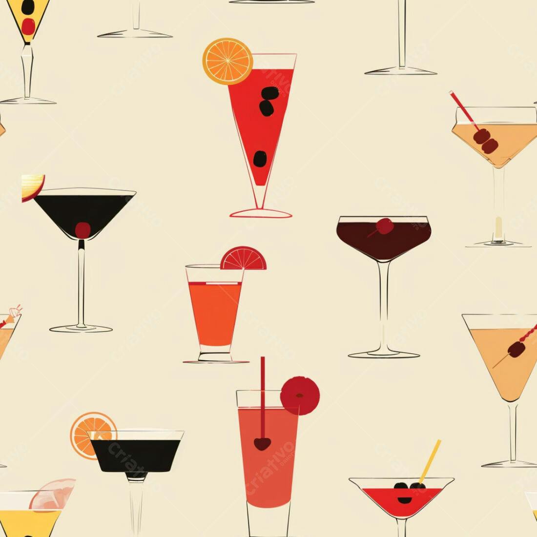 Textura Bebidas Vintage para Papel de Parede