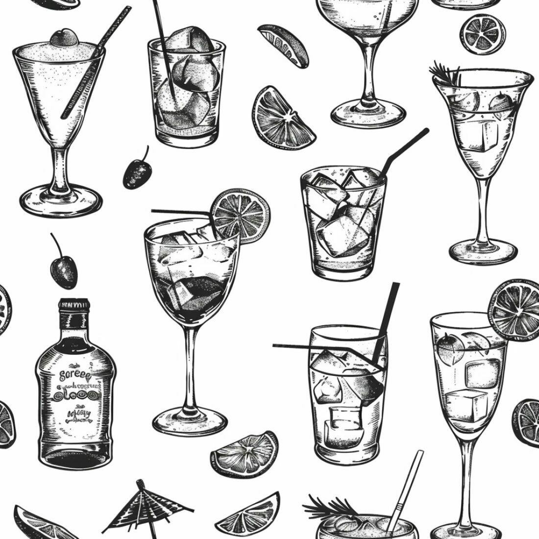 Textura Bebidas Desenhadas para Fundo