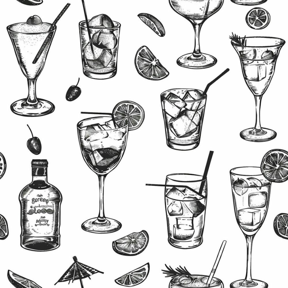 Cocktail pattern high resolution design asset - [download] 125316 ...